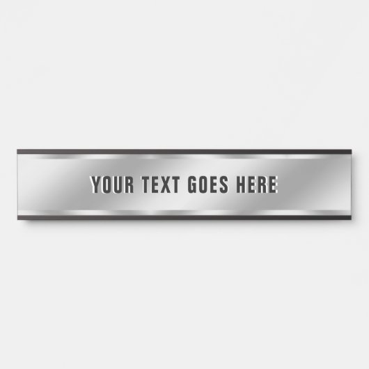 Luxus-Silber-Look individuelle Textvorlage Raumnam Türschild (Vorderseite )