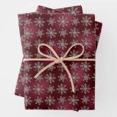Luxus-Silber-Schneeflocken-Rot-Glitter-Geschenkver Geschenkpapier Set (Beispiel)