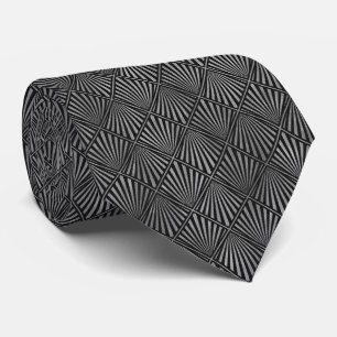 Luxus Silber- und Schwarz Art Deco Krawatte