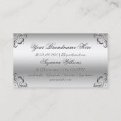 Luxus Silber Verzierte Dekoration Prächtig und lux Visitenkarte (Rückseite)