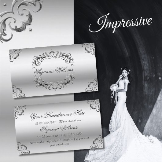 Luxus Silber Verzierte Dekoration Prächtig und lux Visitenkarte