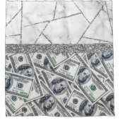 Luxus Silbergeländer Innenbereich Marmor Glitzer Duschvorhang (Vorderseite)