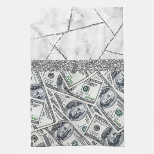 Luxus Silbergeländer Innenbereich Marmor Glitzer S Geschirrtuch (Vertikal)