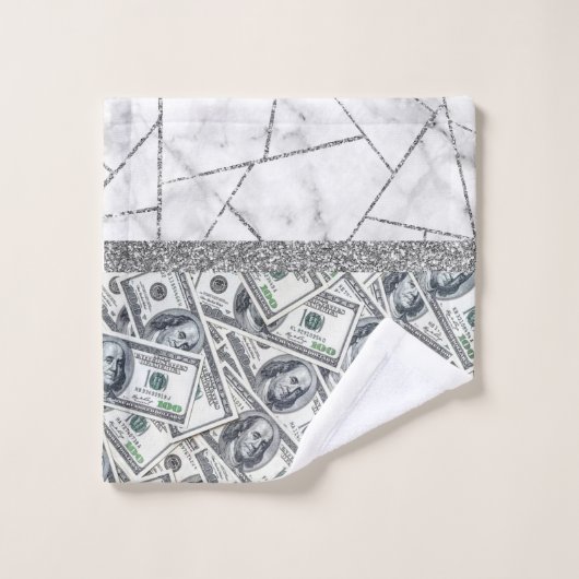 Luxus Silbergeländer Innenbereich Marmor Glitzer S Waschlappen (Waschlappen)