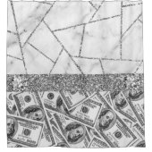 Luxus Silbergeländer Innenmarbor Glitzer Show Duschvorhang (Vorderseite)