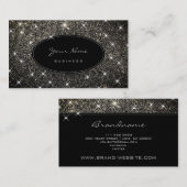 Luxus Silberner Glitzer Glam Luminous Stars Elegan Visitenkarte (Vorne/Hinten)