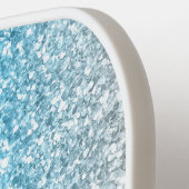 Luxus Silver Azure Blue Glitzer Pickleball Schläger (Linke Seite)