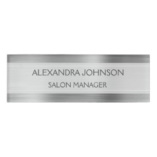 Luxus Silver Beruflich Foil Modern Namenschild