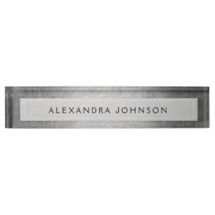 Luxus Silver Beruflich Foil Modern Namensplakette