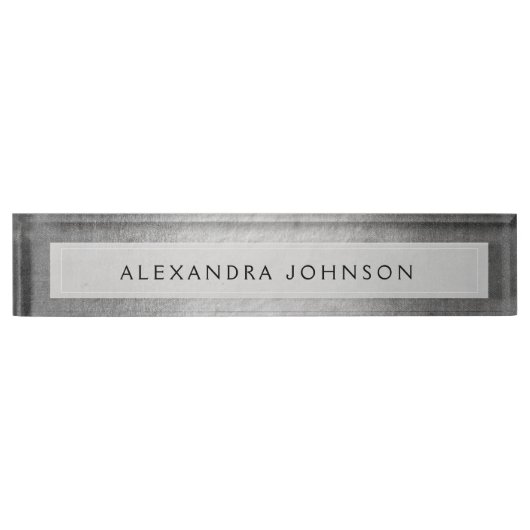Luxus Silver Beruflich Foil Modern Namensplakette (Vorderseite)