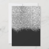 Luxus Silver Black Glitzer Confetti Birthday Einladung (Rückseite)