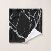Luxus Silver Black Marble individuell anpassen Badhandtuch Set (Waschlappen)