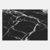 Luxus Silver Black Marble individuell anpassen Geschenkpapier Set (Vorderseite)