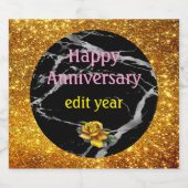 Luxus Silver Black Marble individuell anpassen Schaumweinetikett (Einzelnes Label)