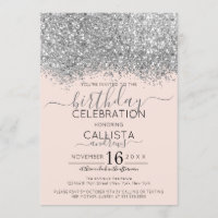 Luxus Silver Blush Glitzer Confetti Geburtstag