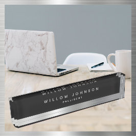 Luxus Silver Classy Führungskraft Business Geschen Namensplakette