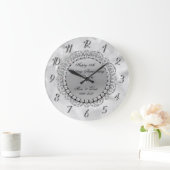 Luxus Silver Diamonds 25. Hochzeit Große Wanduhr (Zuhause)