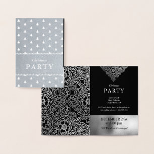 Luxus Silver Foil Black Christmas Party Folienkarte
