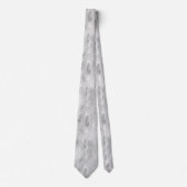 Luxus Silver Foil Damask Muster Krawatte (Vorderseite)