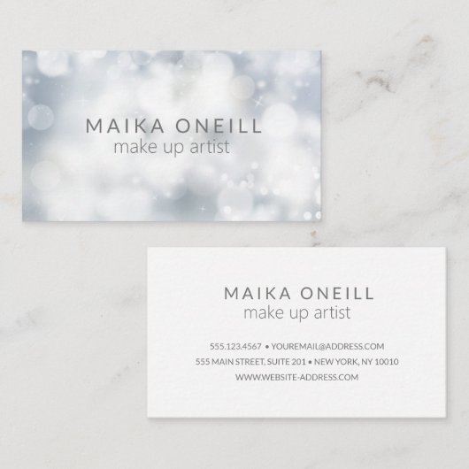 Luxus Silver Glitzer Bokeh beruflich Visitenkarte (Vorne/Hinten)
