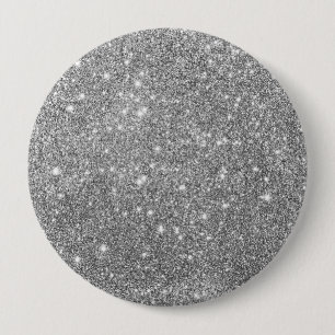 Luxus Silver Glitzer Button