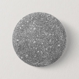Luxus Silver Glitzer Button