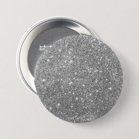 Luxus Silver Glitzer Button (Vorne & Hinten)
