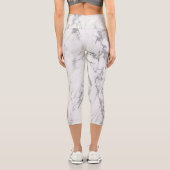 Luxus Silver Glitzer Marmor Capri Leggings (Rückseite)