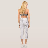 Luxus Silver Glitzer Marmor Capri Leggings (Rückseite)