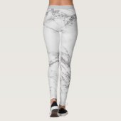 Luxus Silver Glitzer Marmor Hinzufügen Text Leggings (Rückseite)