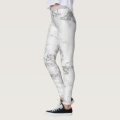 Luxus Silver Glitzer Marmor Hinzufügen Text Leggings (Links)