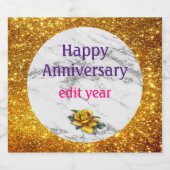 Luxus Silver Glitzer Marmor individuell anpassen Schaumweinetikett (Einzelnes Label)