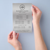 Luxus Silver Glitzer Salon Supplies Flyer (Handgriff)