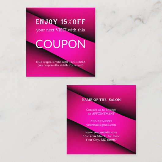 Luxus Silver Glitzer Salon Supplies Rabattkarte (Vorne/Hinten)