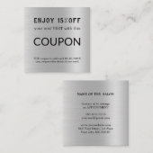 Luxus Silver Glitzer Salon Supplies Rabattkarte (Vorne/Hinten)