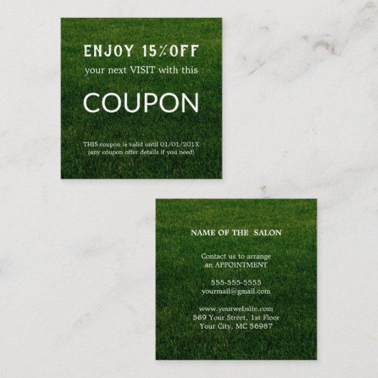 Luxus Silver Glitzer Salon Supplies Rabattkarte (Vorne/Hinten)