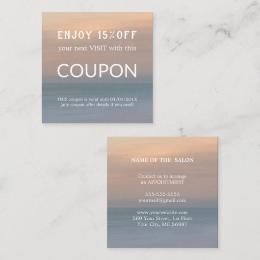 Luxus Silver Glitzer Salon Supplies Rabattkarte (Vorne/Hinten)