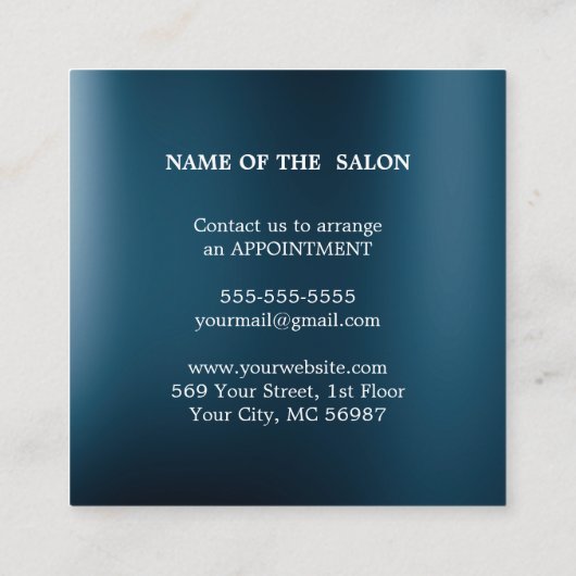 Luxus Silver Glitzer Salon Supplies Rabattkarte (Rückseite)