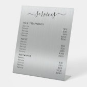 Luxus Silver Glitzer Salon Supplies Sockelschild (Vorderseite)