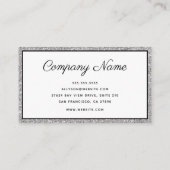 Luxus Silver Glitzer Script Business Card Visitenkarte (Rückseite)