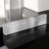 Luxus Silver Glitzer Sparkle Eyelash Erweiterungen Namensplakette