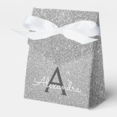 Luxus Silver Glitzer & Sparkle Monogram Geschenkschachtel (Vorderseite)