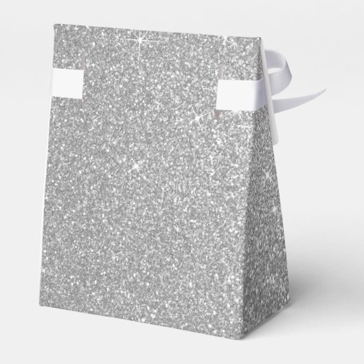 Luxus Silver Glitzer & Sparkle Monogram Geschenkschachtel (Rückseite)
