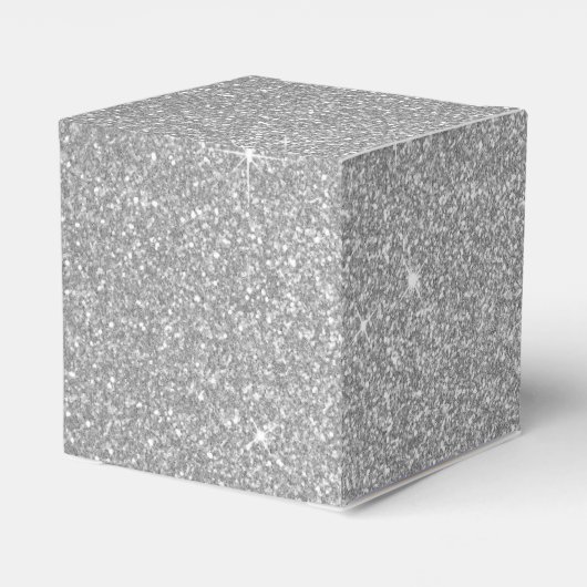 Luxus Silver Glitzer & Sparkle Monogram Geschenkschachtel (Rückseite)