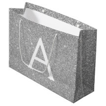 Luxus Silver Glitzer & Sparkle Monogram