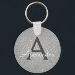 Luxus Silver Glitzer & Sparkle Monogram Schlüsselanhänger<br><div class="desc">Luxuriöse Silver Imitate Glitzer und sparkle Elegant Key Kette. Diese Schlüsselanhänger können auf Ihren Vor- und Vornamen angepasst werden und sind ein perfektes Brautparty-,  Junggeselinnen-Abschied- oder Geburtstagsgeschenk.</div>