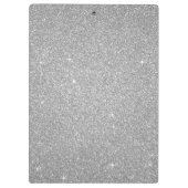 Luxus Silver Glitzer & Sparkle Monogram School Klemmbrett (Rückseite)