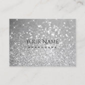 Luxus Silver Glitzer Sparkle Stars Auf Saumwegen Visitenkarte (Vorderseite)