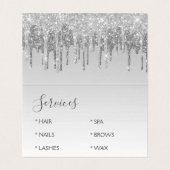 Luxus Silver Glitzer und Sparkle Visitenkarten (Innenseite Aufgefaltet)