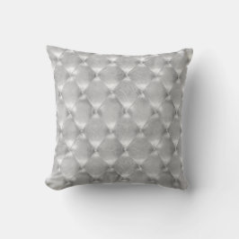 Luxus Silver Gray Tufted Leather Opulent Glam Kissen